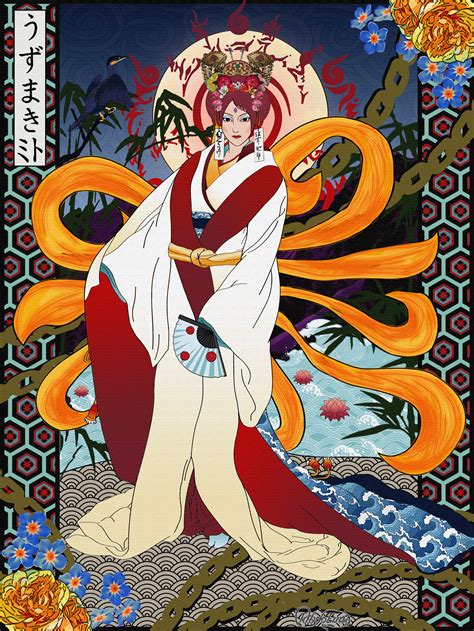 Mito Uzumaki, 'Kurama-hime' - A portrait by me, as part of an Ukiyo-e ...