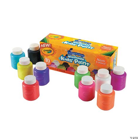 10-Color Crayola® Neon Colors Washable Kids’ Paint