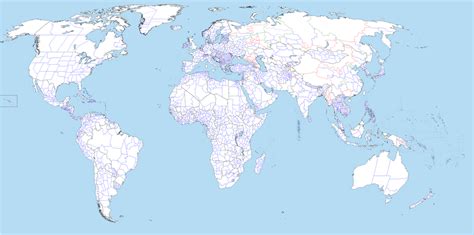 Blank map of the world with countries & their subdivisions [4504x2234 ...