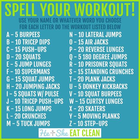 Spell Your Workout! — He & She Eat Clean | Healthy Recipes & Workout Plans