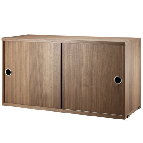 string cabinet sliding doors walnut