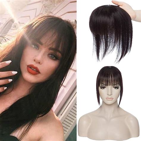 Amazon.com: human hair topper with bangs