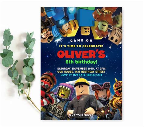 Roblox Party Invitations - Customize Online Now