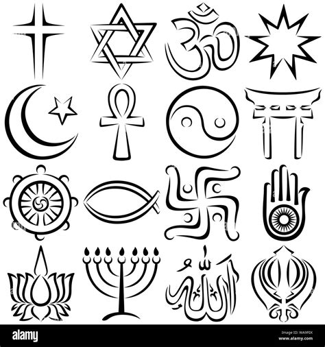 Religious Symbols Line Art Stock Vector Image & Art - Alamy