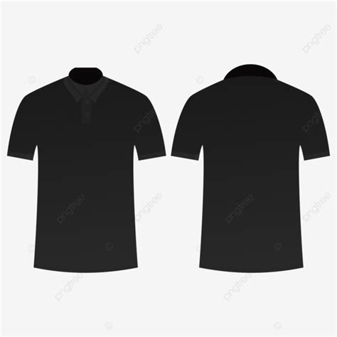 Mockup Black Tshirt Polo Clothes Vector Black Shirt Transparent Background, Black Polo Mockup ...