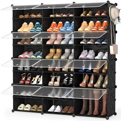 Buy Shoe Rack Organizer, 8 Tier Shoe Storage Cabinet 48 Pair Plastic ...