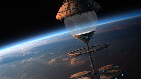 Space Orbital Stations Sci Fi Spaceship - [1920 x 1080]