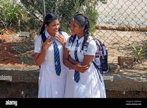 School Girls In Uniform, Kandy, Central Province, Sri Lanka Stock Photo ...