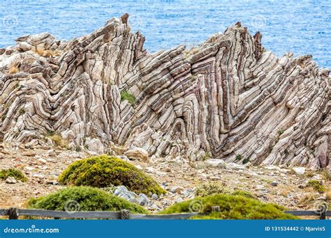 Extreme Geological Folds , Anticlines and Synclines, in Crete, Greece Stock Photo - Image of ...