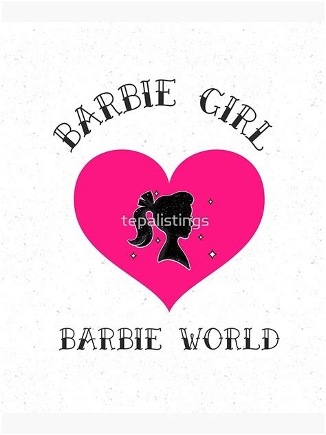 ""Barbie Girl, Barbie World", Hot Pink Heart with Barbie profile" Art Print by tepalistings ...