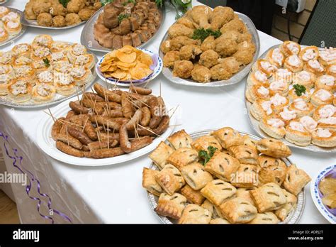 food buffet table at a wedding reception in the UK Stock Photo ...