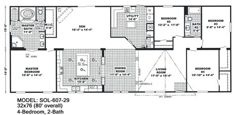 3 Bedroom 2 Bath Double Wide Mobile Home Floor Plans - Rtusaka