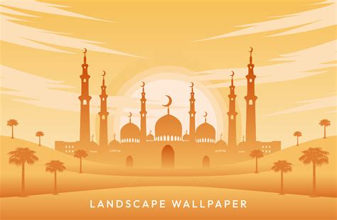 Islamic desert landscape design vector 7012105 Vector Art at Vecteezy