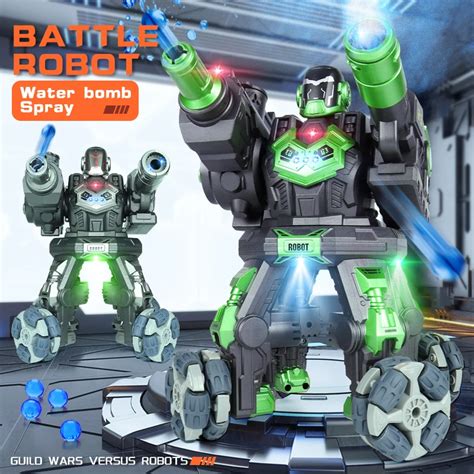 2023 Rc Robot Toys Spray Infrared Light Water Gel Bomb Fight Toy Remote Control Intelligent Dual ...