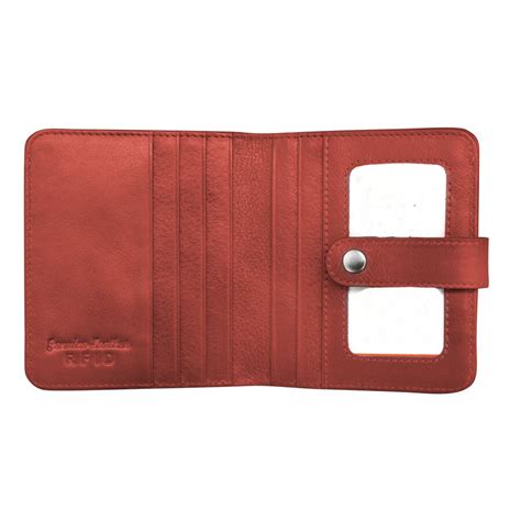 red leather credit card wallet — MUSEUM OUTLETS