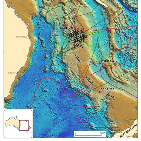 1. Contour map showing regional bathymetry of the Tasman Sea. The RV... | Download Scientific ...