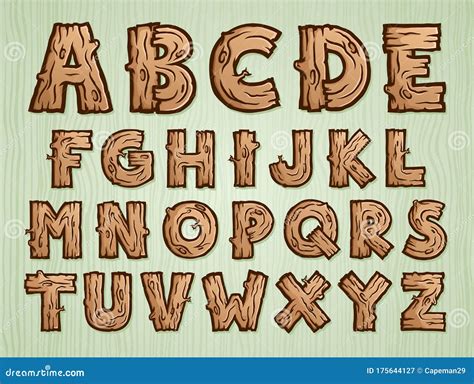 Wooden Texture Alphabet Vector Illustration Stock Vector - Illustration of cracked, pattern ...