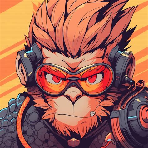 Premium AI Image | A monkey with a headphones and a headphone in his hand.