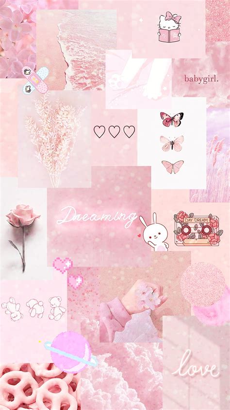 Pink aesthetic, clouds, cute, glitter, hello kitty, pastel, soft, HD ...