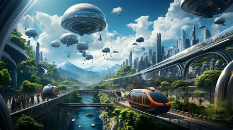 futuristic city with futuristic cars and flying cars. 27187596 Stock Photo at Vecteezy