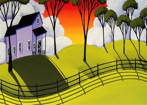 Lilac House - whimsical landscape Painting by Debbie Criswell - Fine Art America