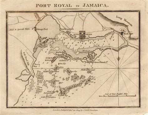 Antique map chart: - [Lot of 2] Port Royal in Jamaica [and] A Map of the Island of Jamaica