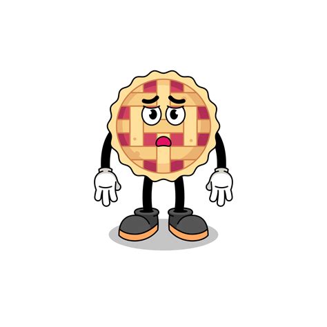 apple pie cartoon illustration with sad face 12423226 Vector Art at Vecteezy