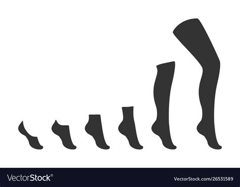 Types socks collection invisible extra low cut Vector Image