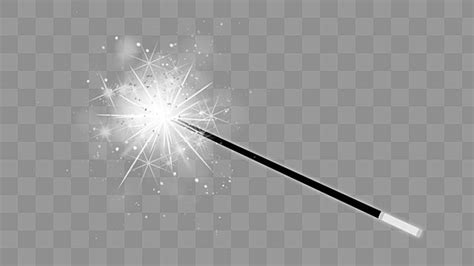 Magical Wand White Transparent, Magic Wand White Star Light Effect ...