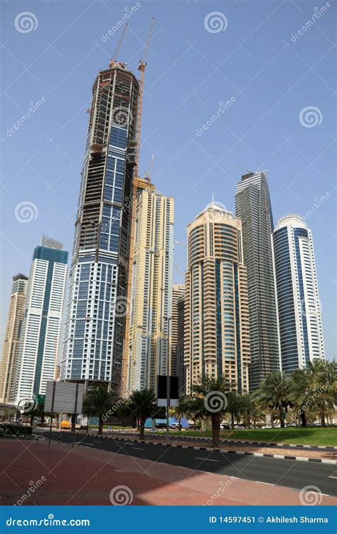 Dubai Marina Skyscrapers, United Arab Emirates Stock Image - Image of skyscrapers, east: 14597451