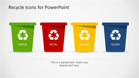 Recycle Template for PowerPoint with Trash Can Icons