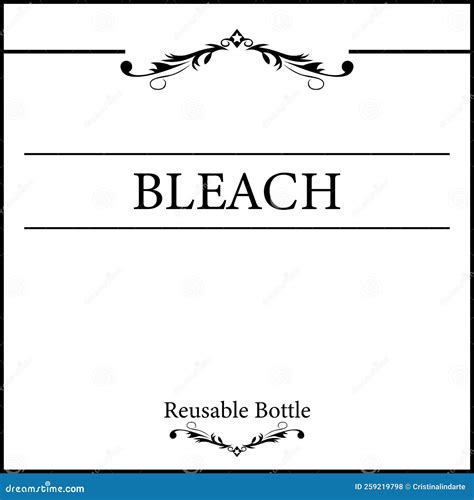 Bleach Label for Reusable Bottle Stock Illustration - Illustration of product, container: 259219798