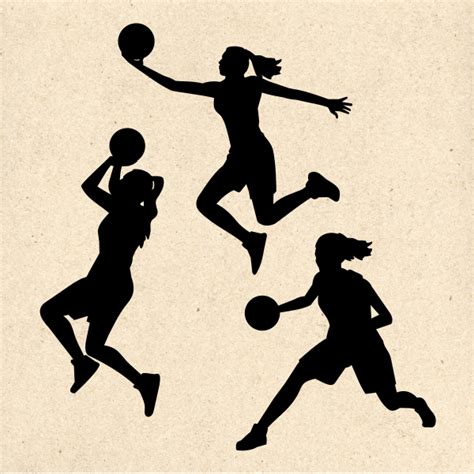 Girl Basketball Player Silhouette SVG Vector Clip Art Decal, 52% OFF