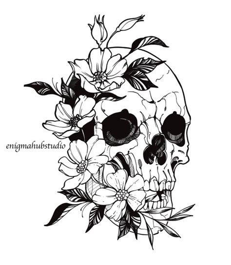 Skull Tattoo Design - Etsy