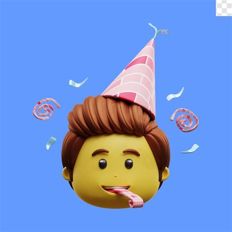 Premium PSD | Party face emoji 3d illustration