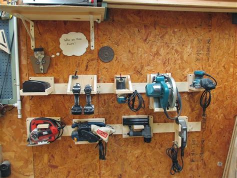 Power Tool Storage System by April Wilkerson -- Homemade power tool storage system constructed ...