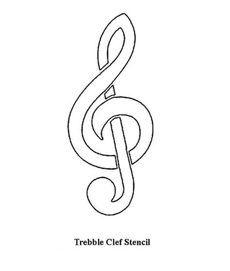 Treble Clef Stencil Coloring Page - NetArt | Free stencils, Music notes ...