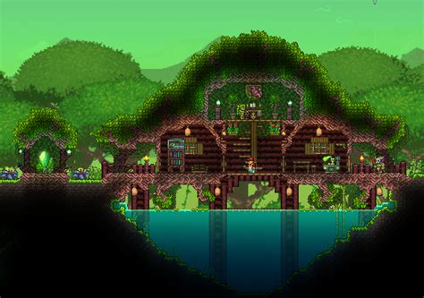 My 1.4 jungle house, i pretty satisfied the pylon i build : r/Terraria