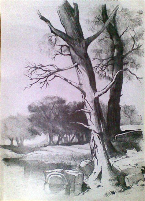 Realistic Landscape Drawing at GetDrawings | Free download