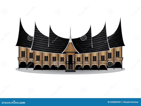 Rumah Gadang or Gadang House Stock Vector - Illustration of buffalo ...