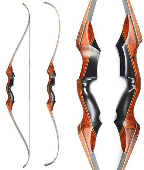 58" Traditional Takedown Recurve Bow Archery Longbow Laminated Limbs Wooden Riser for Outdoor ...