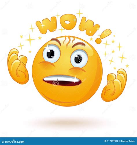 Emoticon face surprised stock vector. Illustration of emoticon - 117237570