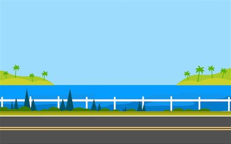 Premium Vector | Vector illustration highway near the sea for banner ...