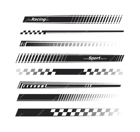 Premium Vector | Sports stripes car stickers black color Racing decals for tuning