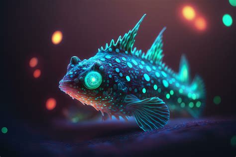 Glowing Deep-Sea Fish A Mesmerizing Bioluminescent Wonder 24066232 ...