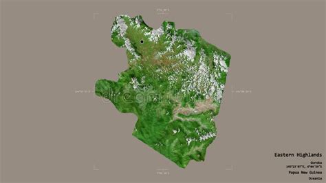 Eastern Highlands - Papua New Guinea. Bounding Box. Satellite Stock ...