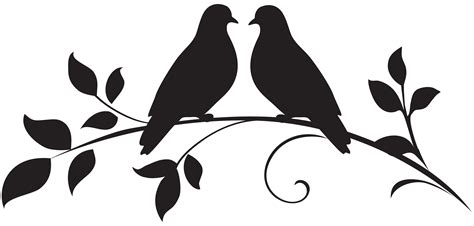 Bird Drawing Illustration - Love Doves Silhouette PNG Clip Art png download - 8000*3826 - Free ...