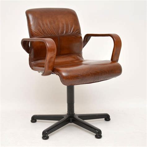 1970's Vintage Leather Swivel Desk Chair - Retrospective Interiors - Retro Furniture, Vintage ...