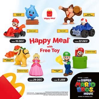 McDonald's Happy Meal FREE Super Mario Bros Toys Promotion (15 Dec 2022 - 11 Jan 2023)