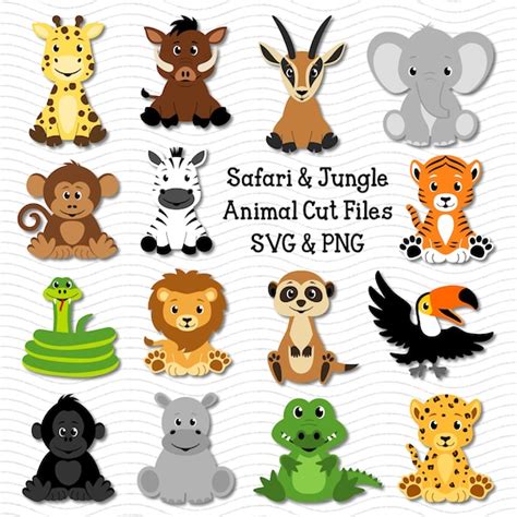 Animal SVG Safari Animals SVG Jungle Animals SVG Cute | Etsy